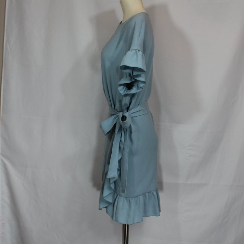Aritzia Wilfred Ninette Ruffle Dress  Cocktail, Contemporary cobalt blue size M - Picture 4 of 10